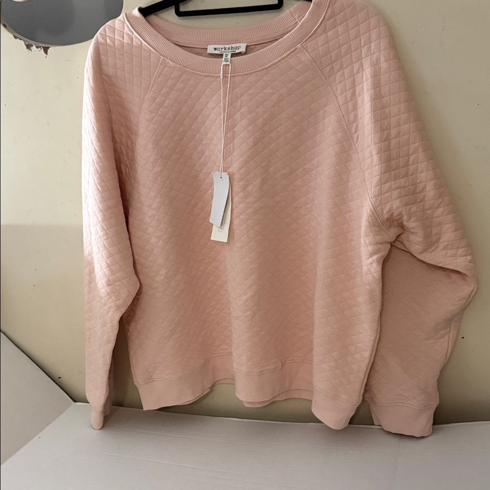 Workshop Peach Quilted Sweatshirt NWT